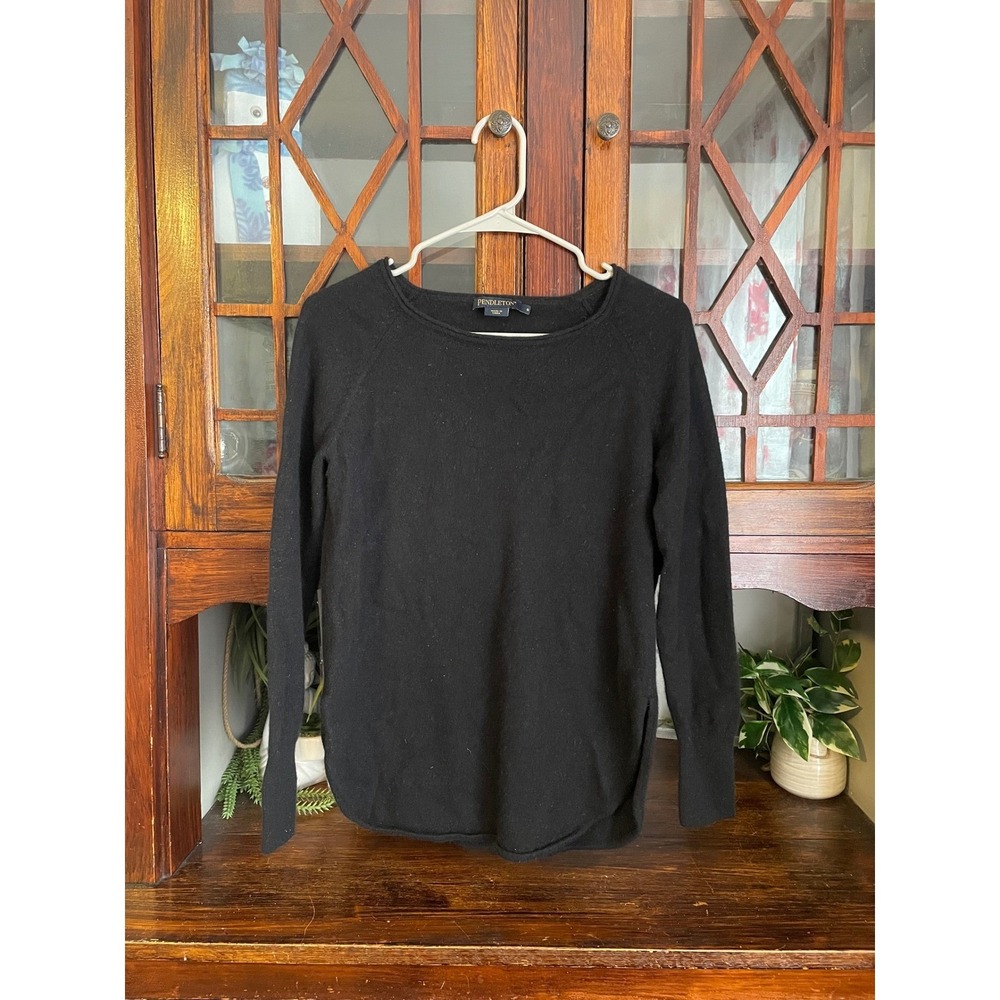 Pendleton Black 100% Cashmere Crew Neck Long Sleeve Sweater Size‎ Small
